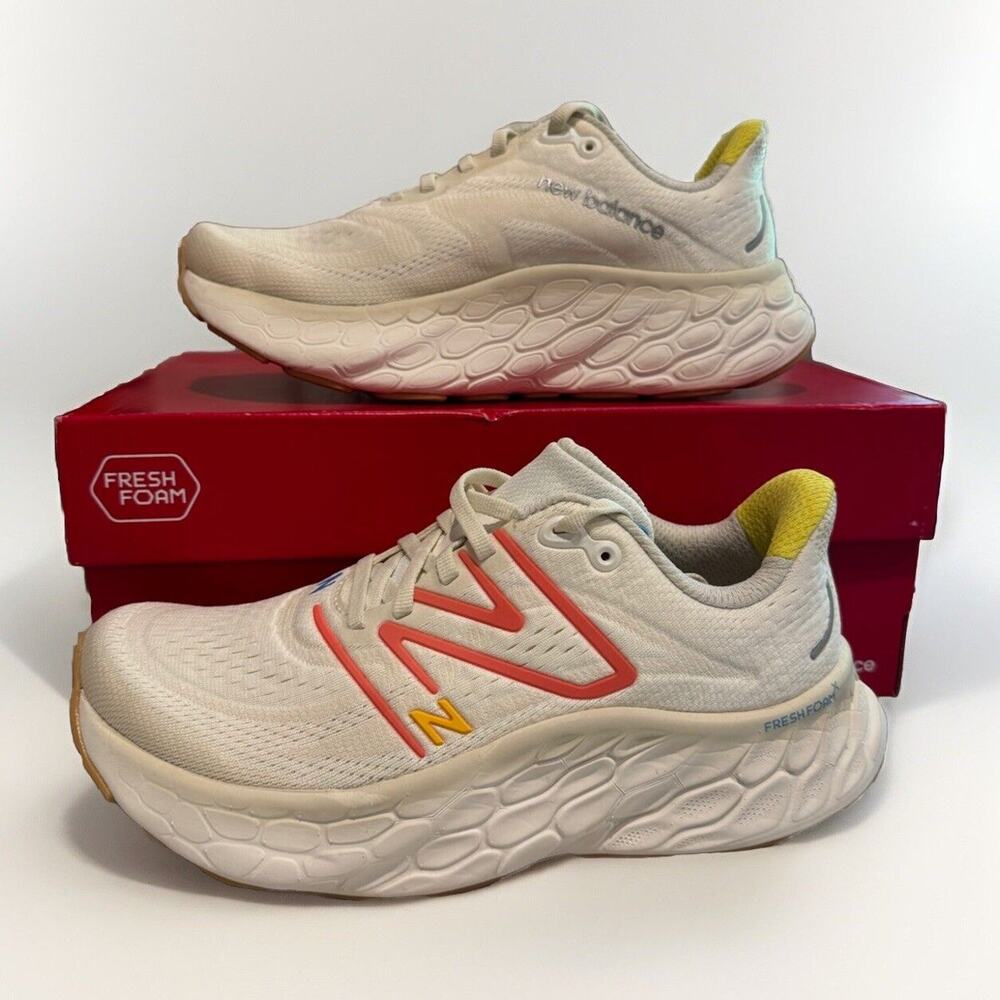 New Balance Fresh Foam X More V4 D NB Beige Orange Womens 7.5 D Wide Running